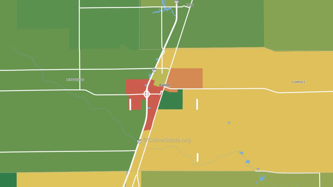 Paxton, IL Map of Drug-Related Crime Rates