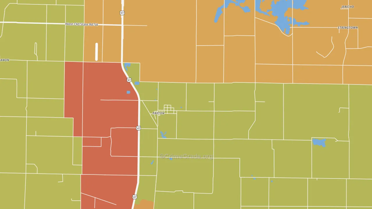 Paxton, IN Map of Drug-Related Crime Rates