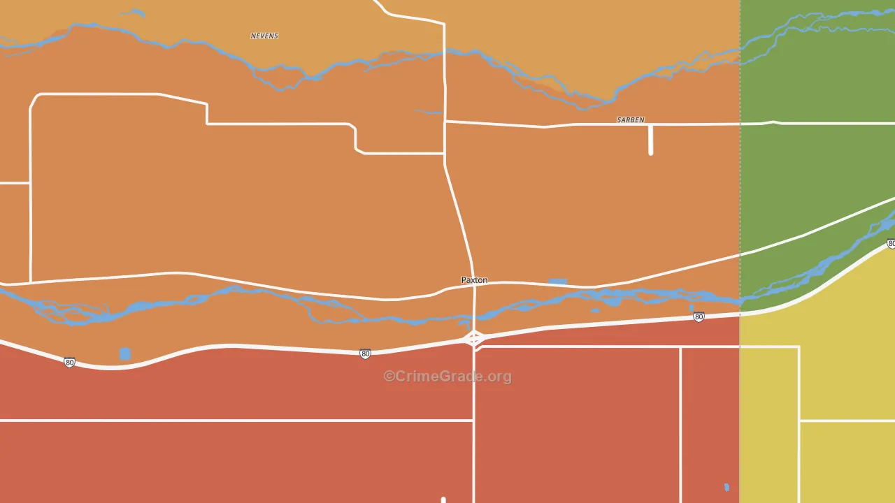 Paxton, NE Map of Drug-Related Crime Rates