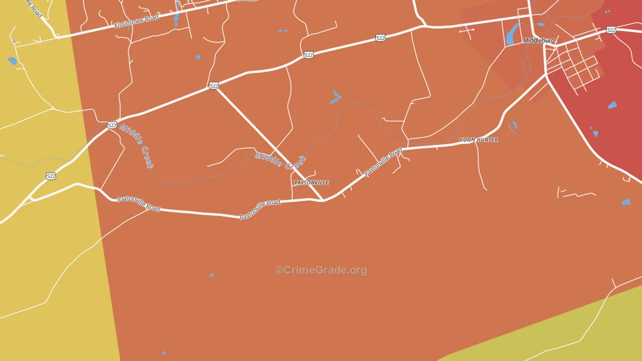 Paxtonville, PA Map of Drug-Related Crime Rates