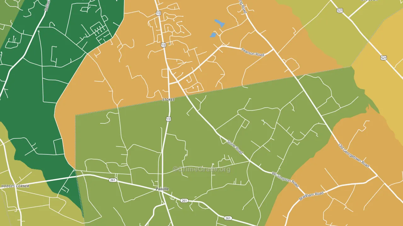 Paxville, SC Map of Drug-Related Crime Rates