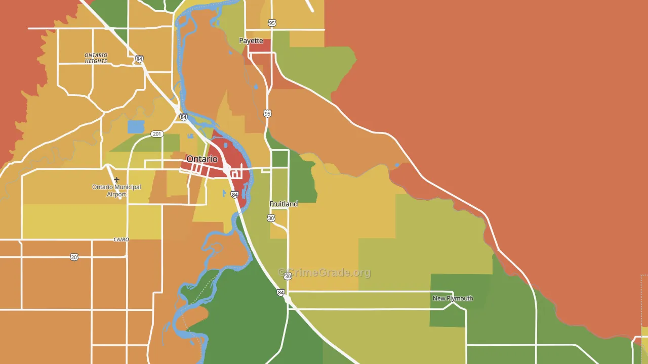 Payette County, ID Map of Drug-Related Crime Rates