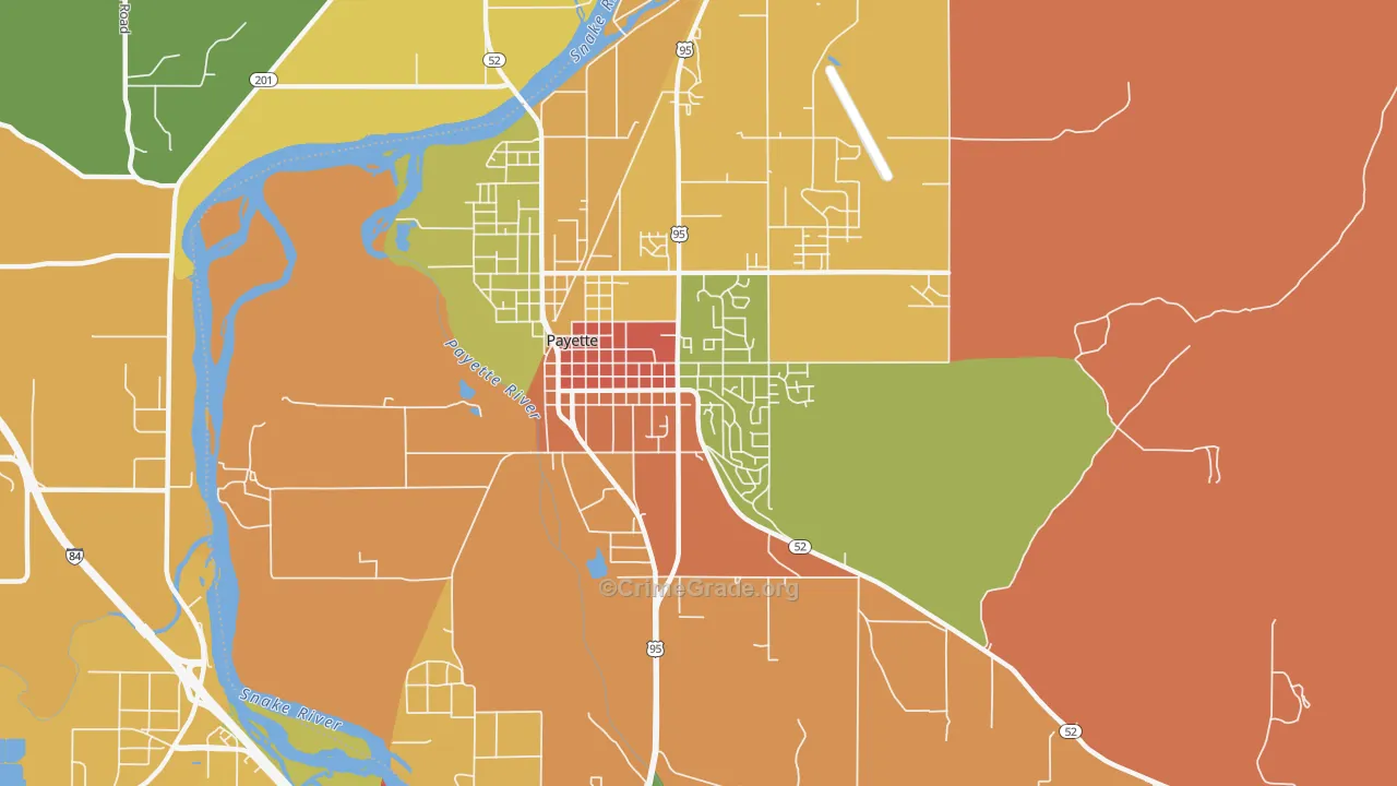 Payette Heights, Payette, ID Map of Drug-Related Crime Rates