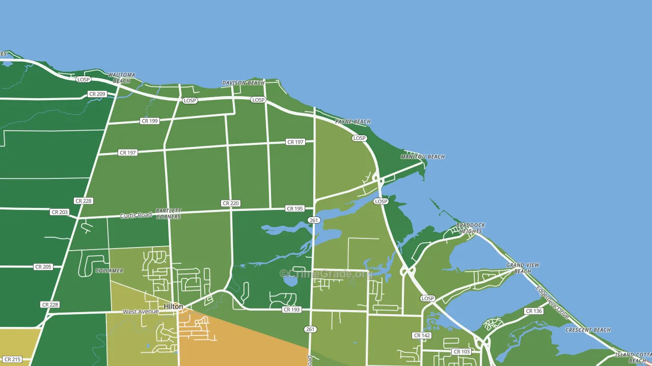 Payne Beach, NY Map of Drug-Related Crime Rates
