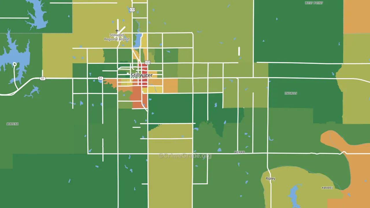 Payne County, OK Map of Drug-Related Crime Rates