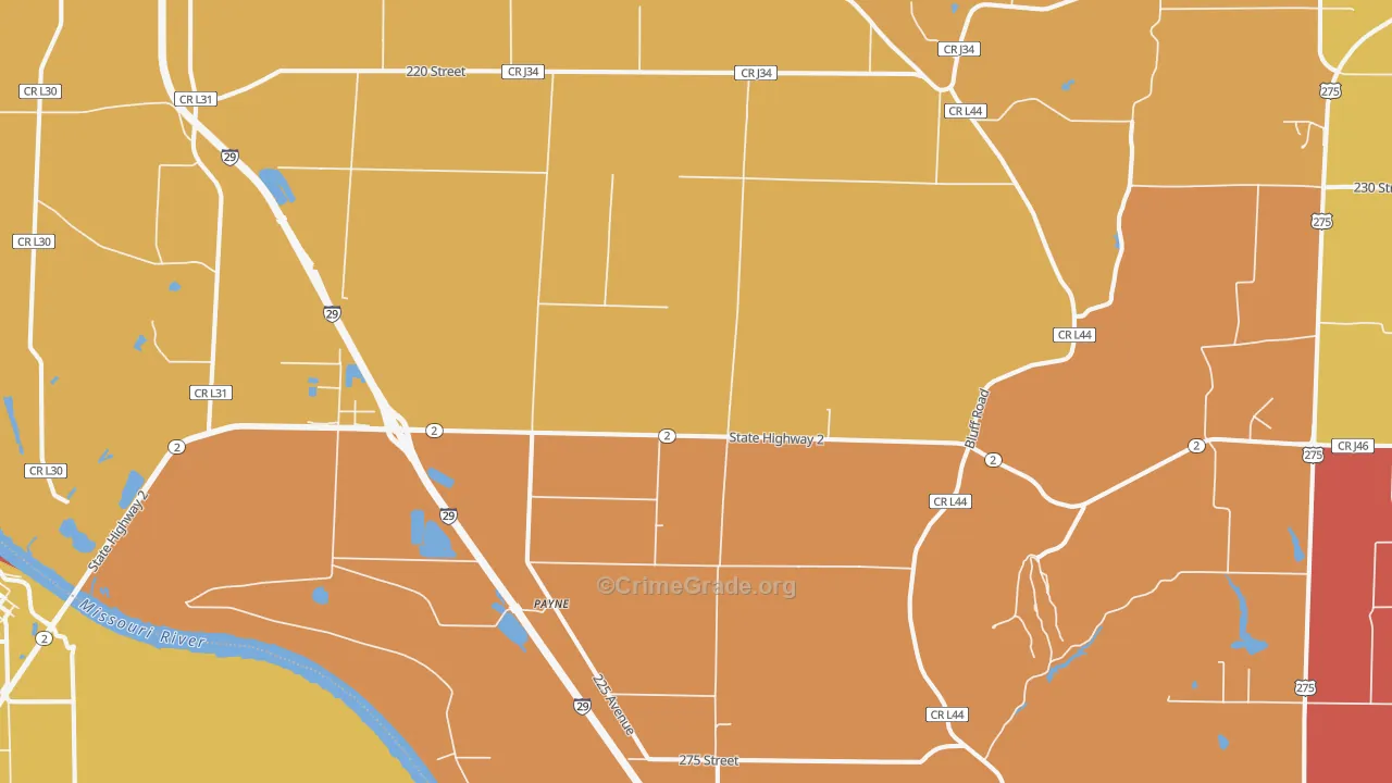 Payne, IA Map of Drug-Related Crime Rates