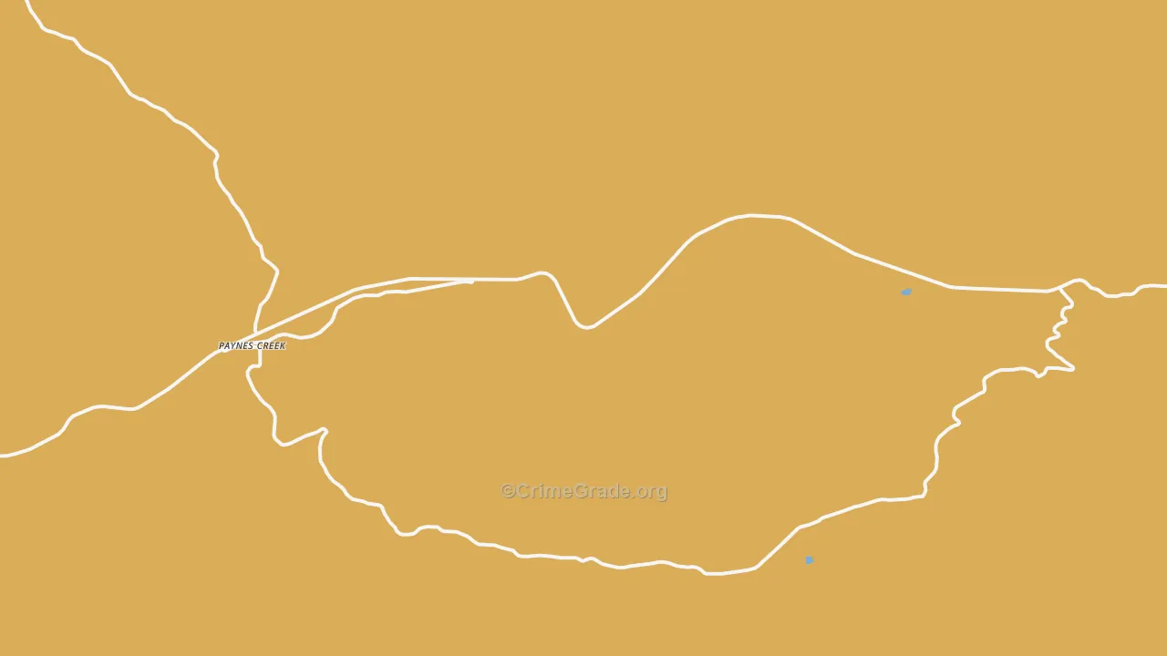 Paynes Creek, CA Map of Drug-Related Crime Rates