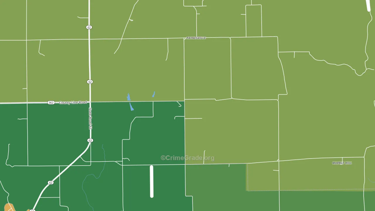 Paynesville, IN Map of Drug-Related Crime Rates
