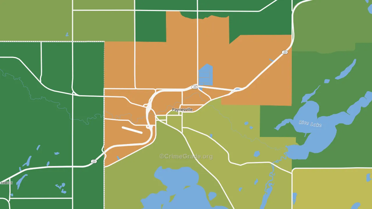 Paynesville, MN Map of Drug-Related Crime Rates
