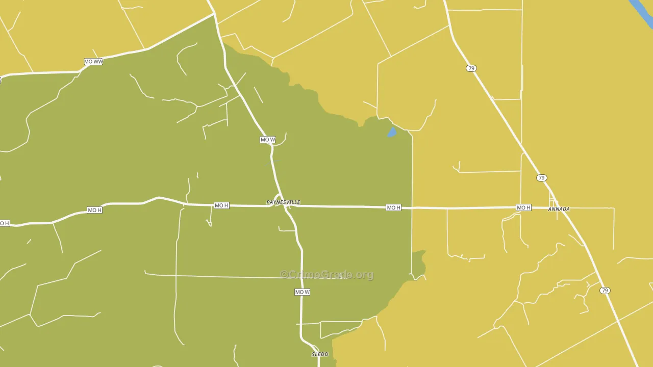 Paynesville, MO Map of Drug-Related Crime Rates