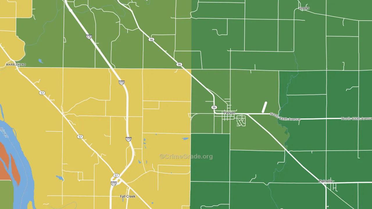 Payson, IL Map of Drug-Related Crime Rates