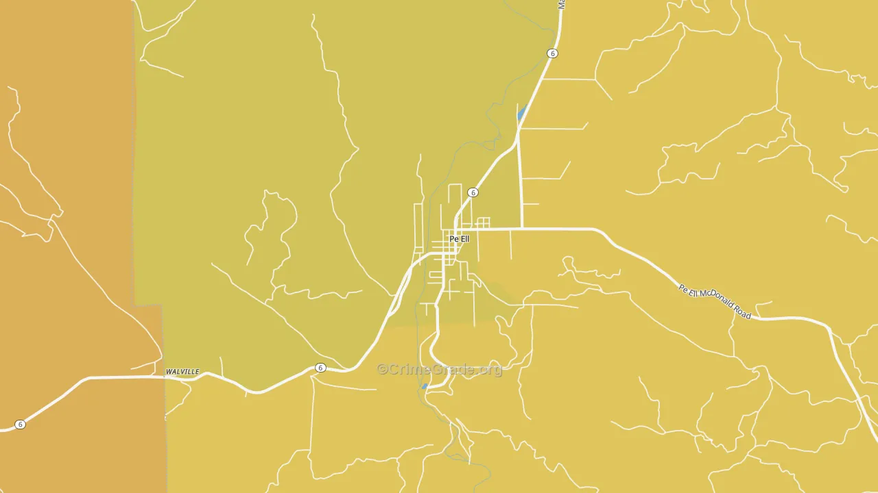 Pe Ell, WA Map of Drug-Related Crime Rates