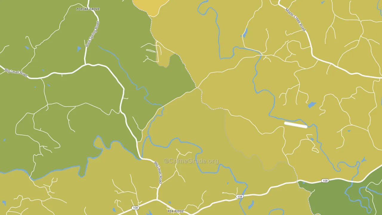 Pea Ridge, NC Map of Drug-Related Crime Rates