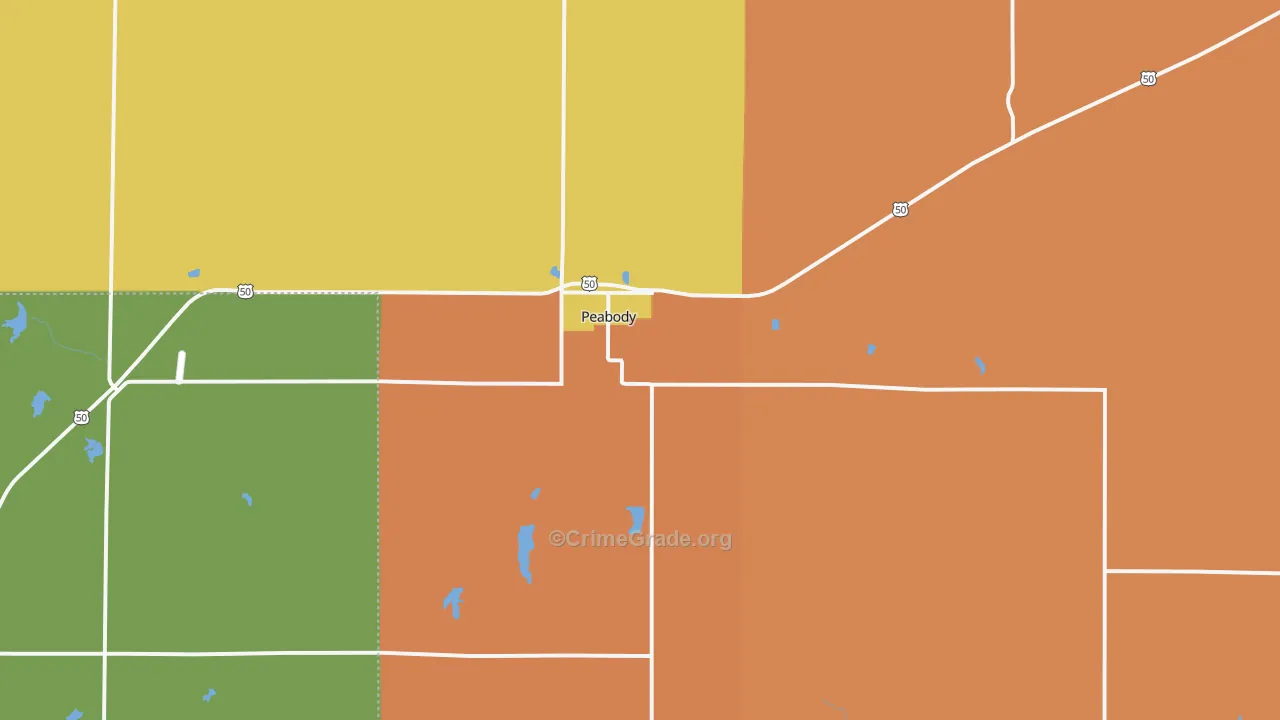 Peabody, KS Map of Drug-Related Crime Rates