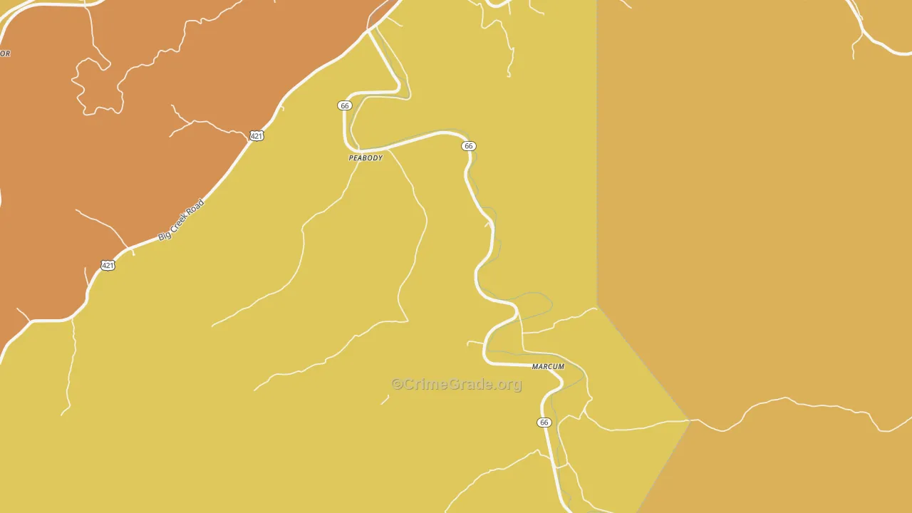Peabody, KY Map of Drug-Related Crime Rates
