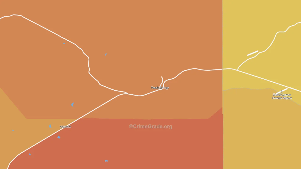 Peach Springs, AZ Map of Drug-Related Crime Rates