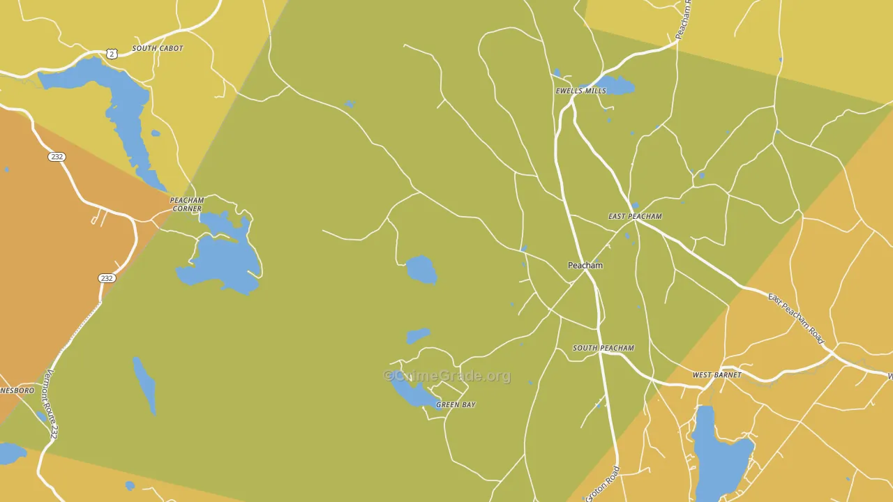 Peacham, VT Map of Drug-Related Crime Rates
