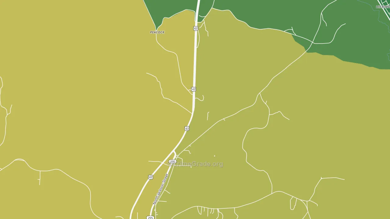 Peacock, AL Map of Drug-Related Crime Rates