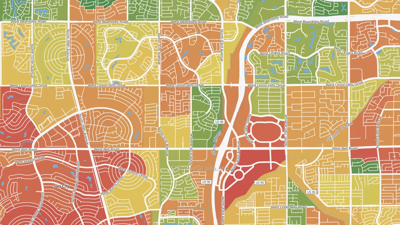 Peacock Village, Peoria, AZ Map of Drug-Related Crime Rates