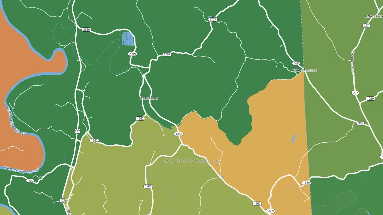 Peaks Mill, KY Map of Drug-Related Crime Rates