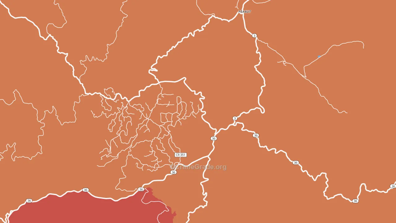 Peanut, CA Map of Drug-Related Crime Rates