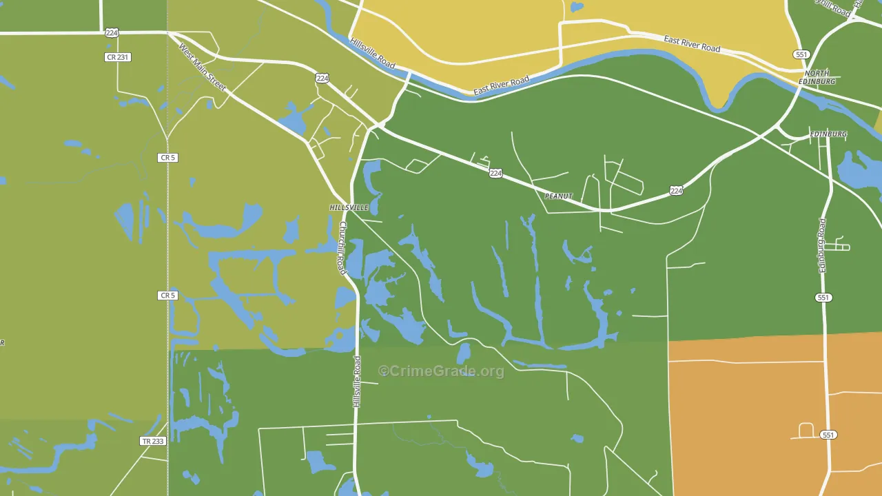 Peanut, PA Map of Drug-Related Crime Rates