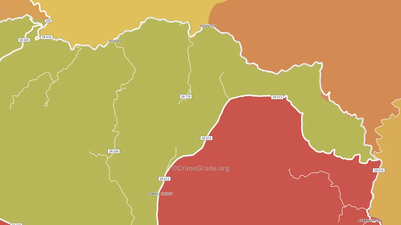 Peapatch, VA Map of Drug-Related Crime Rates