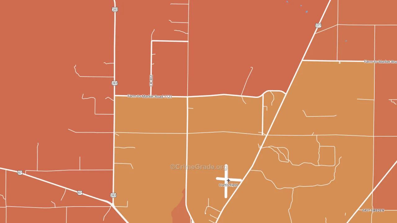 Pear Valley, TX Map of Drug-Related Crime Rates