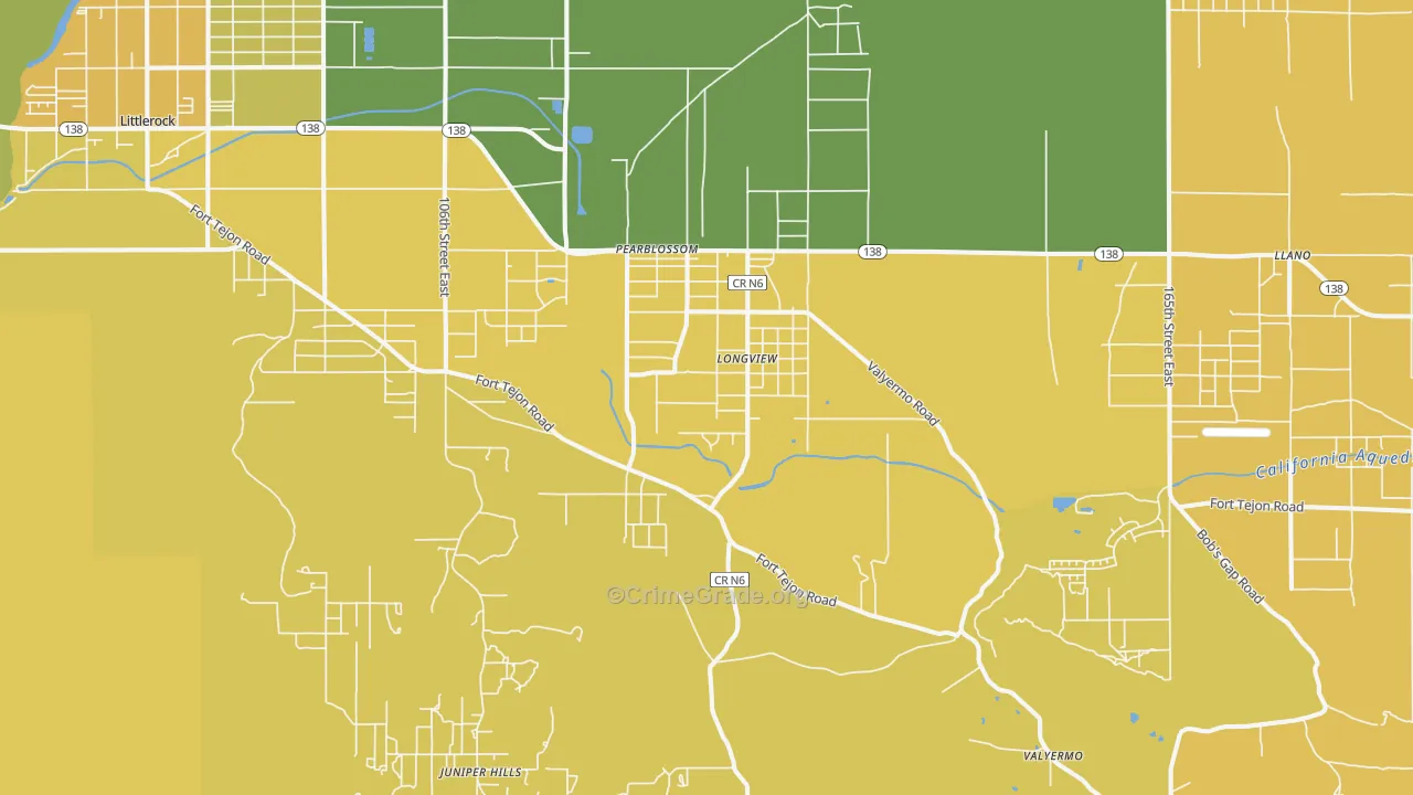 Pearblossom, CA Map of Drug-Related Crime Rates