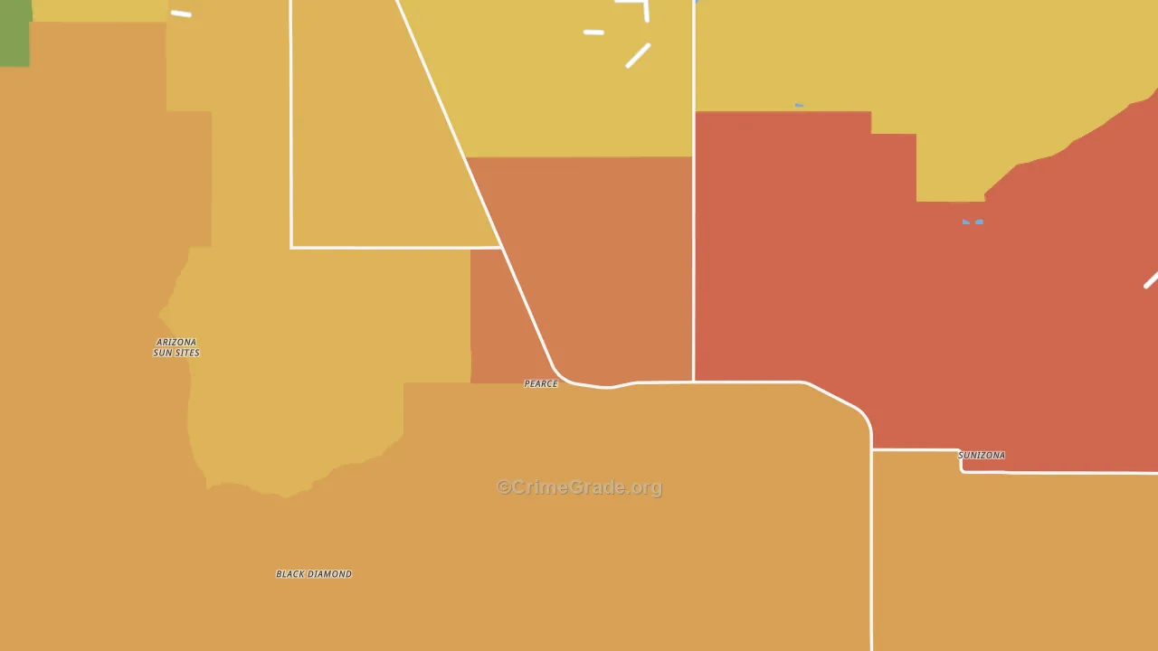 Pearce, AZ Map of Drug-Related Crime Rates