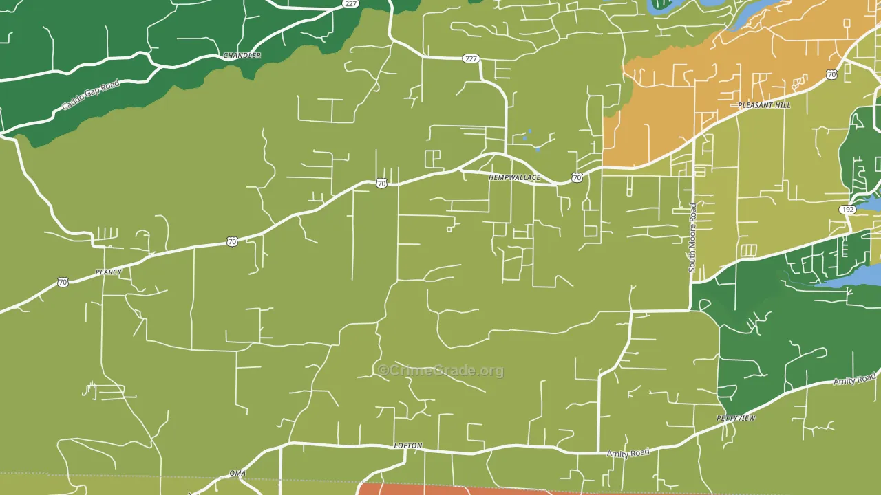 Pearcy, AR Map of Drug-Related Crime Rates