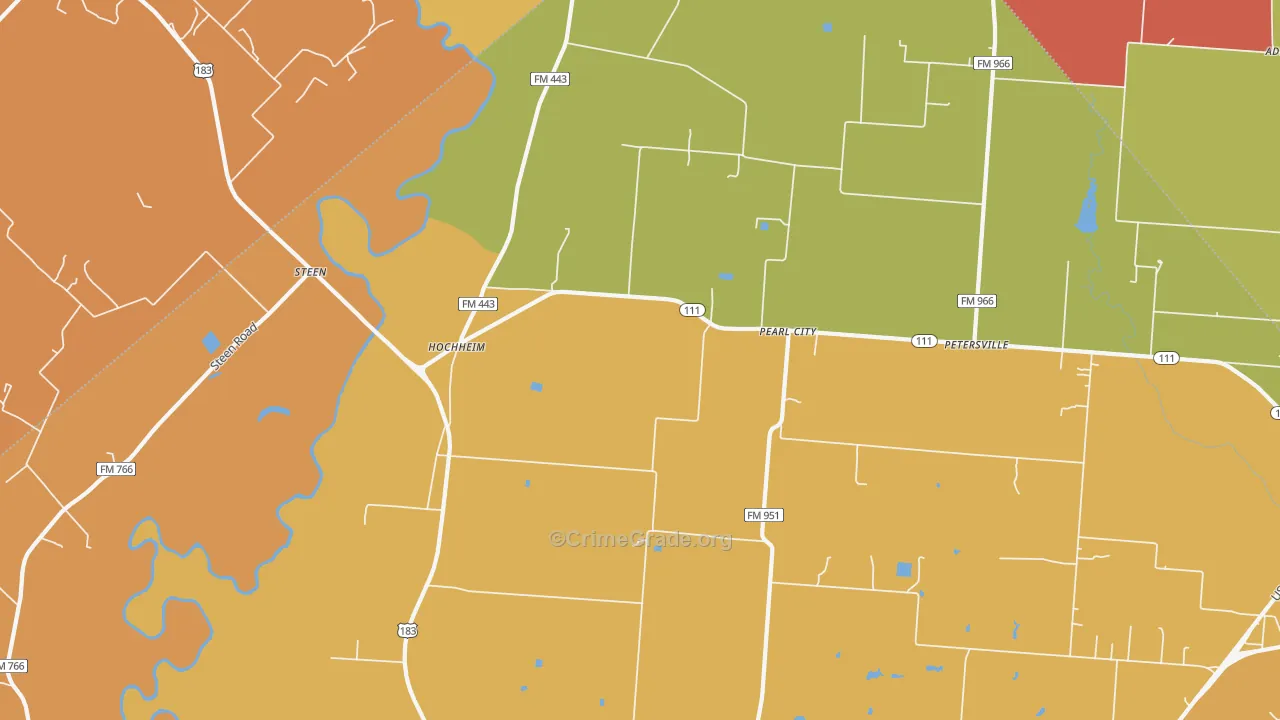 Pearl City, TX Map of Drug-Related Crime Rates