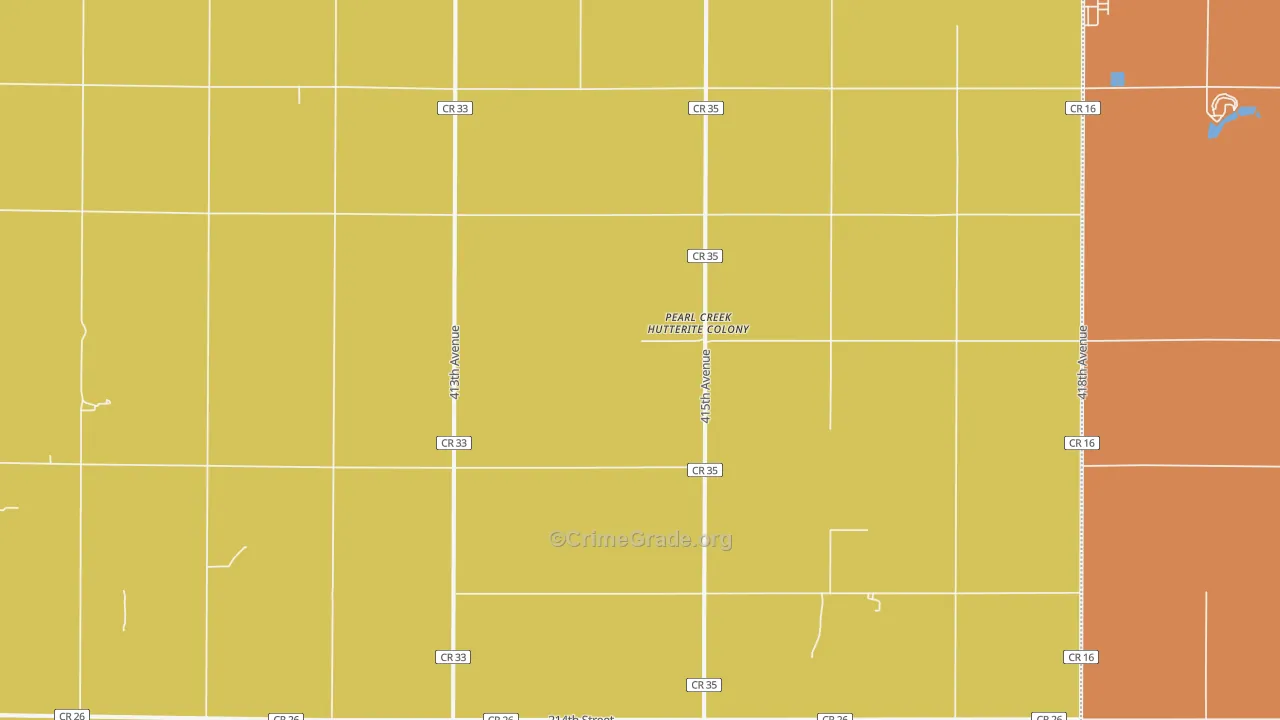 Pearl Creek Colony, SD Map of Drug-Related Crime Rates