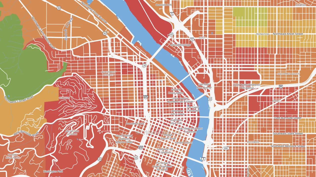 Pearl District, Portland, OR Map of Drug-Related Crime Rates
