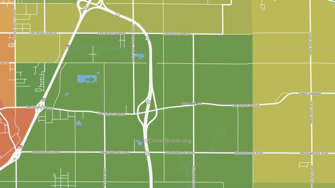 Pearl Grange, MI Map of Drug-Related Crime Rates