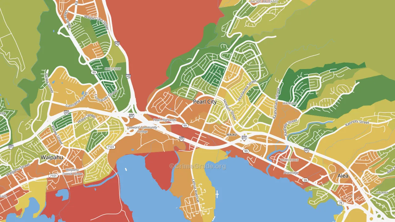 Pearl Highlands, Pearl City, HI Map of Drug-Related Crime Rates