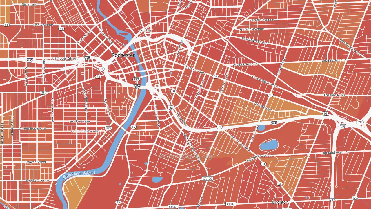 Pearl-Meigs-Monroe, Rochester, NY Map of Drug-Related Crime Rates