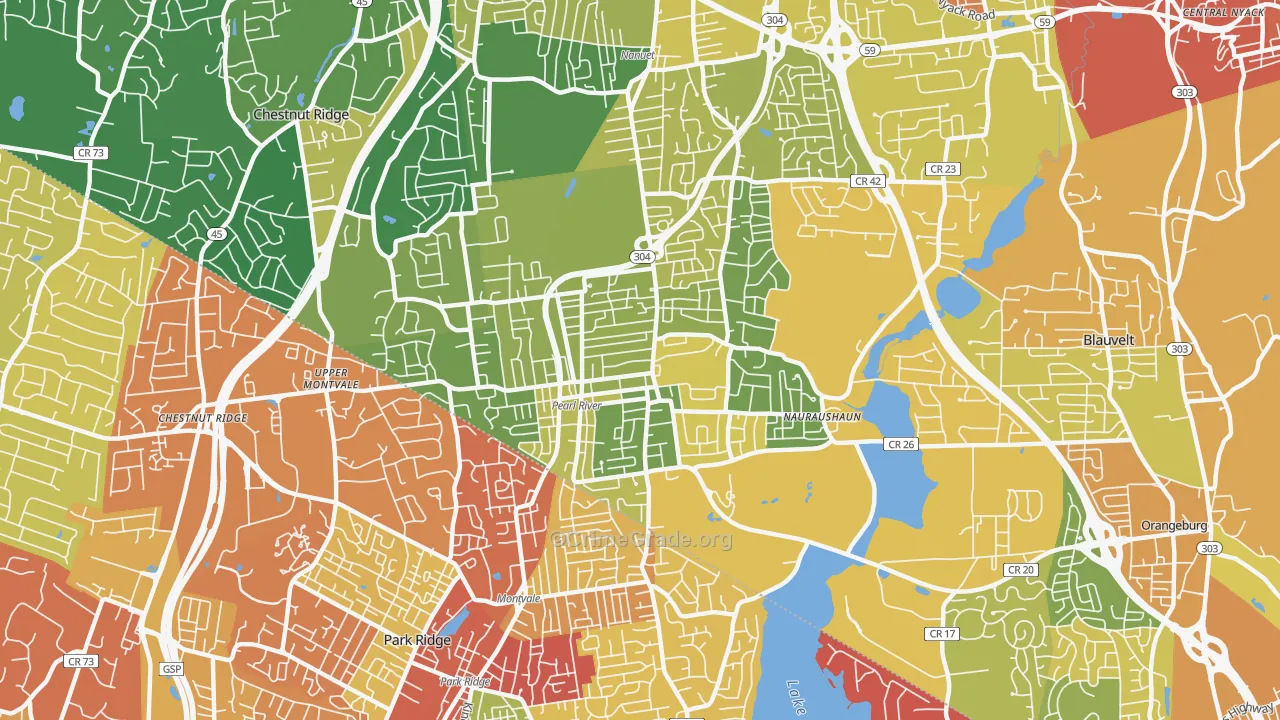 Pearl River, NY Map of Drug-Related Crime Rates