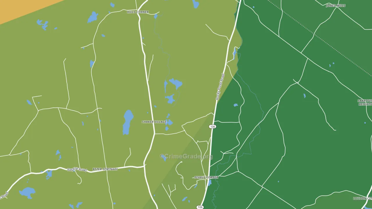 Pearls Corner, NH Map of Drug-Related Crime Rates