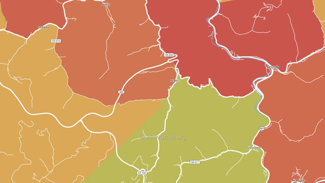 Pearly, VA Map of Drug-Related Crime Rates