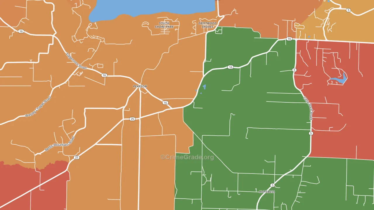 Pearson, AR Map of Drug-Related Crime Rates