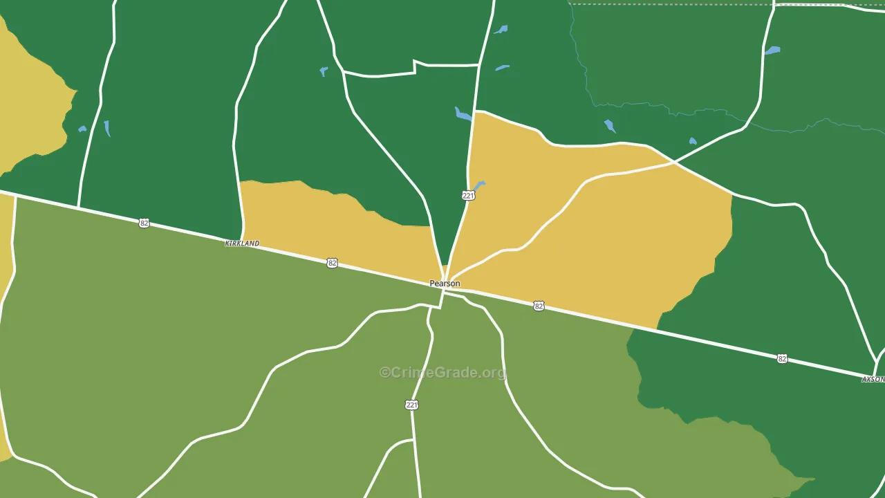 Pearson, GA Map of Drug-Related Crime Rates