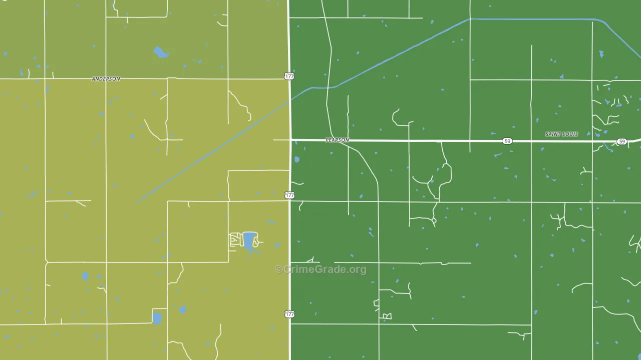 Pearson, OK Map of Drug-Related Crime Rates