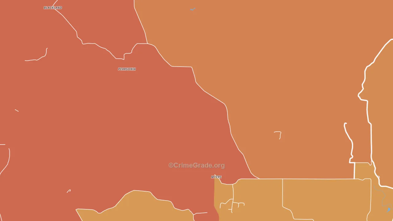 Pearsonia, OK Map of Drug-Related Crime Rates