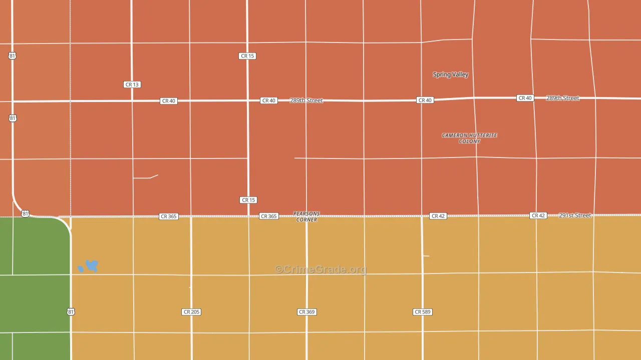 Pearsons Corner, SD Map of Drug-Related Crime Rates