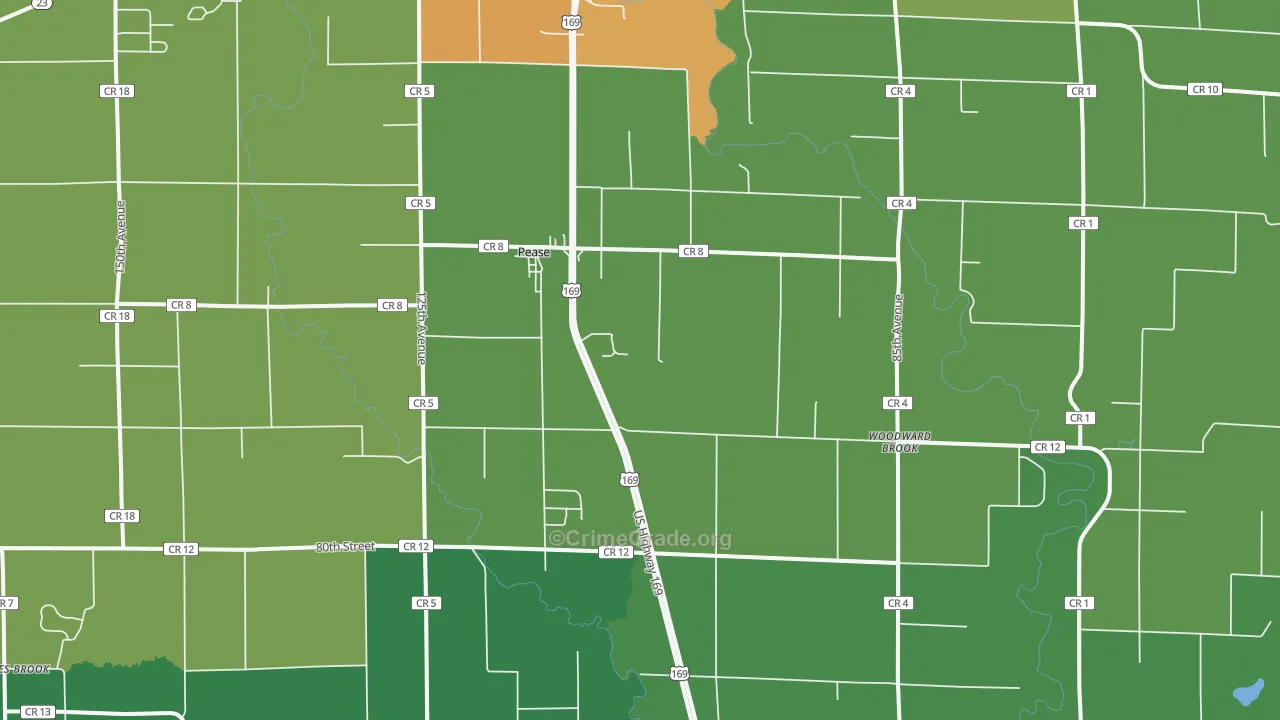 Pease, MN Map of Drug-Related Crime Rates
