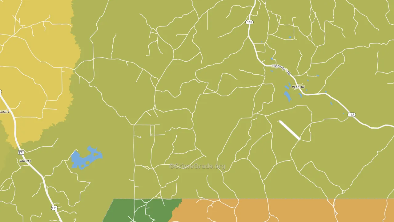 Peason, LA Map of Drug-Related Crime Rates