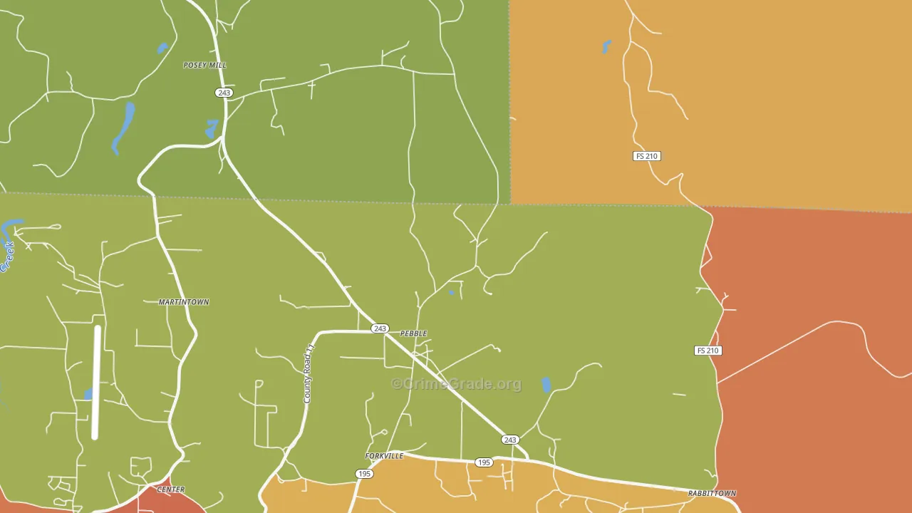 Pebble, AL Map of Drug-Related Crime Rates