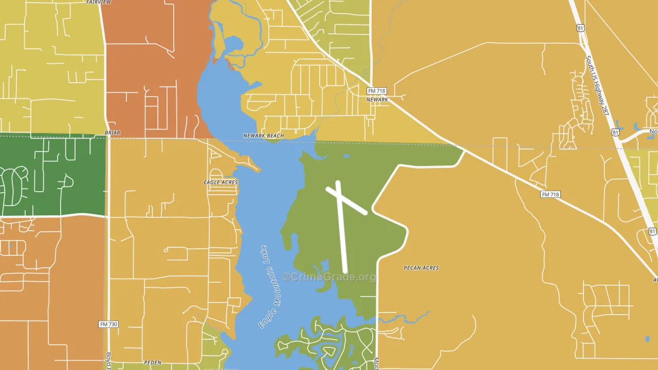 Pecan Acres, TX Map of Drug-Related Crime Rates