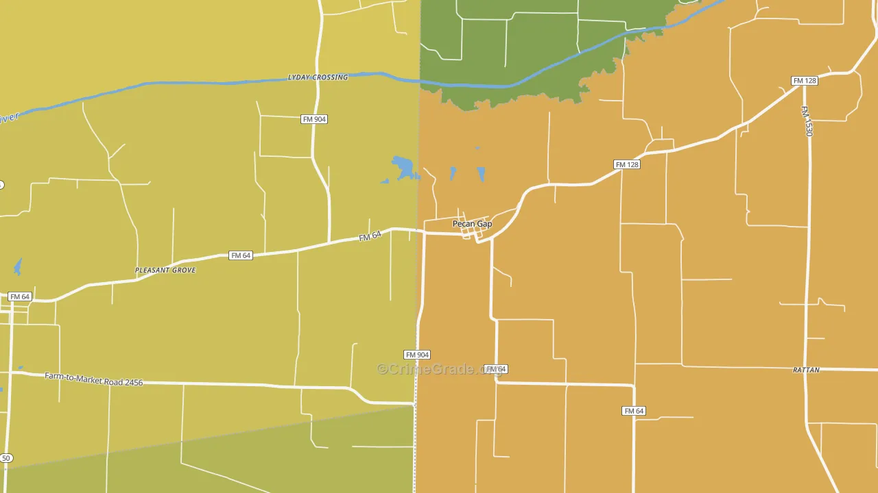 Pecan Gap, TX Map of Drug-Related Crime Rates